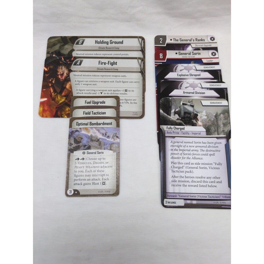*Cards Only* Star Wars Imperial Assault General Sorin Cards